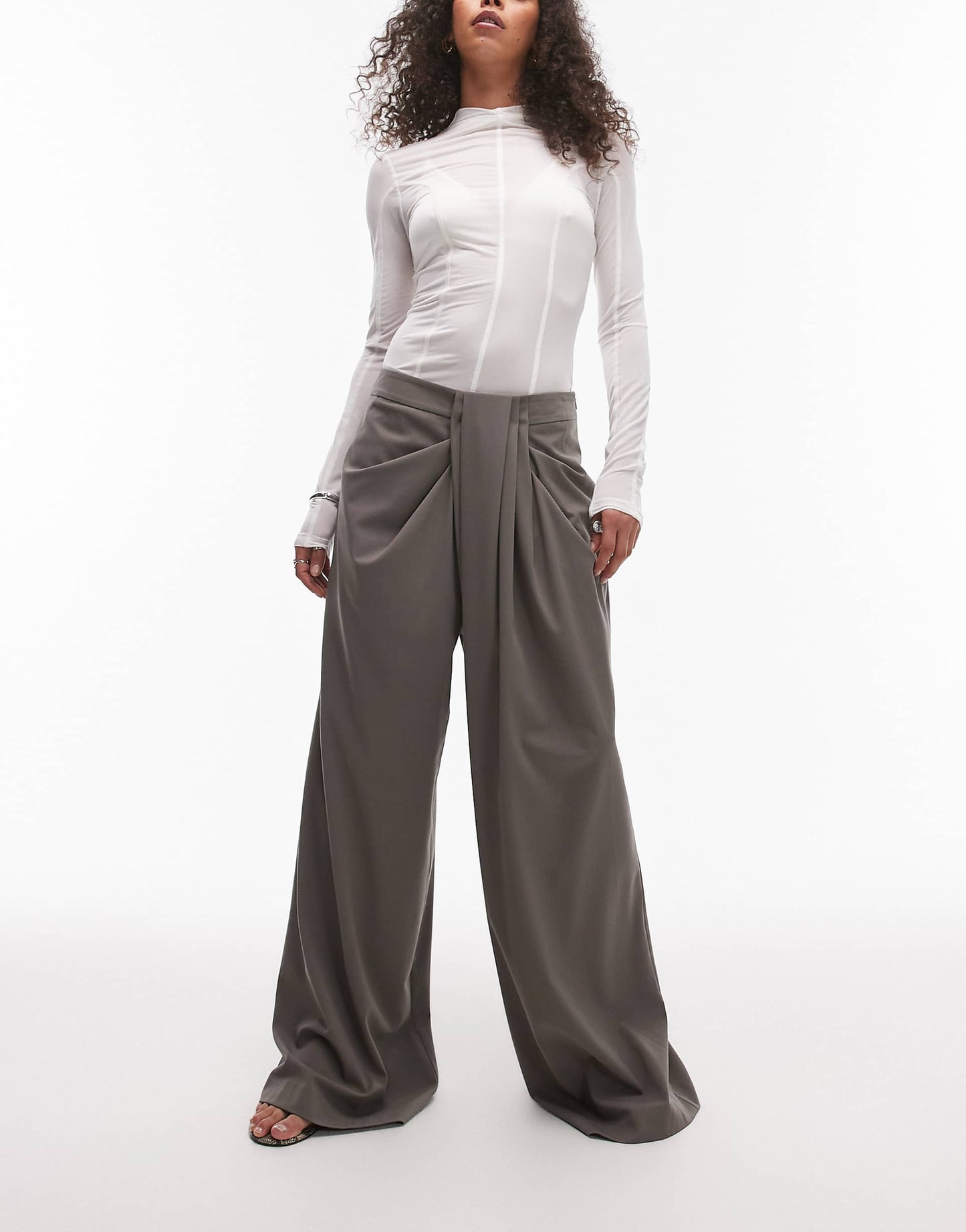 Tailored Drape Mansy Wide Leg Trouser