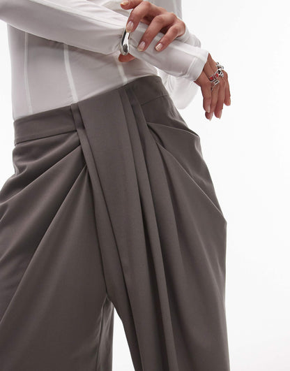 Tailored Drape Mansy Wide Leg Trouser