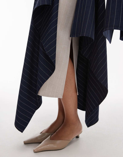 Square Cut Draped Maxi Skirt