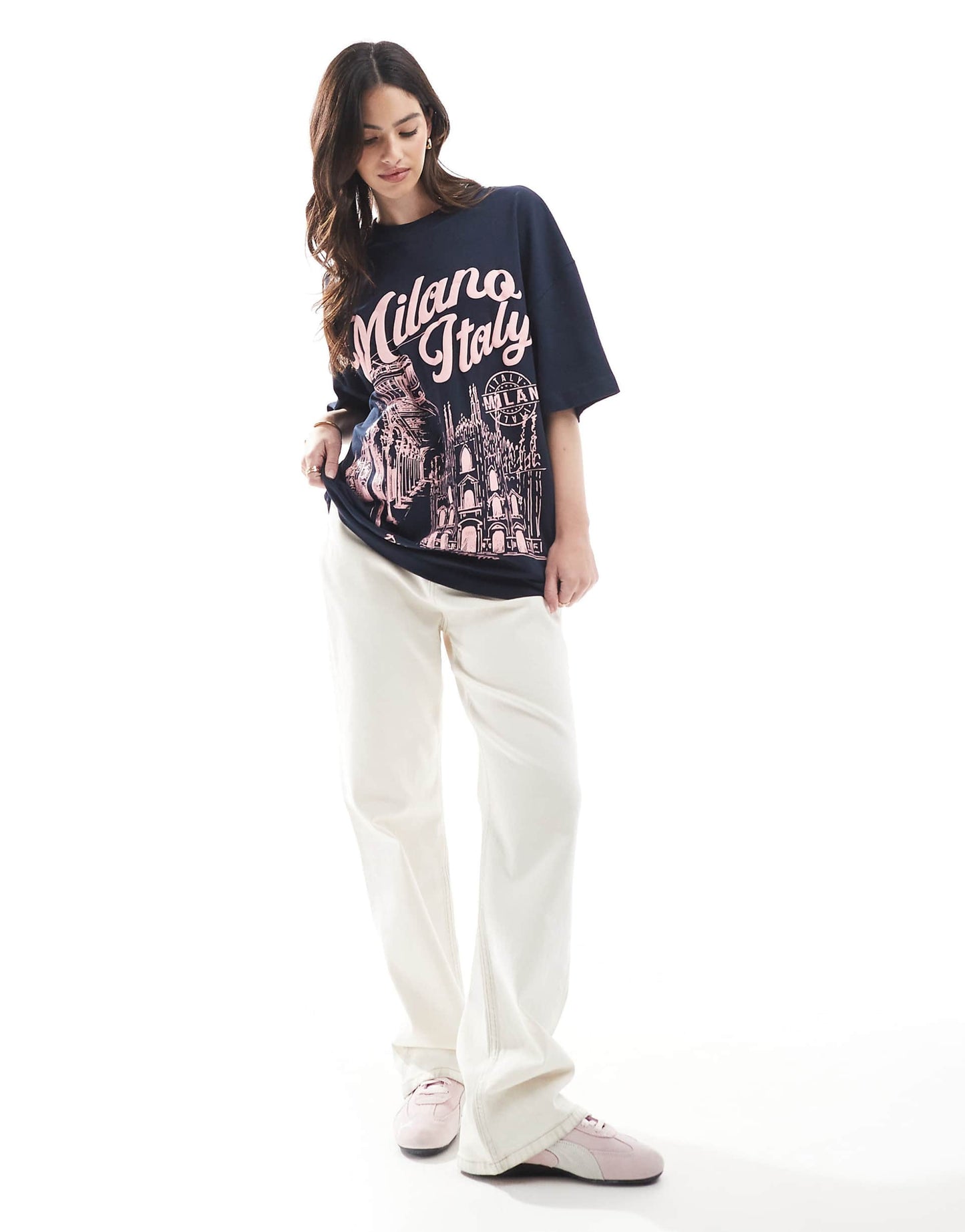 Oversized T-Shirt With Milano Puff Print