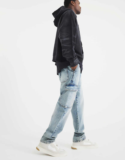 Denim Cargo Relaxed Jeans