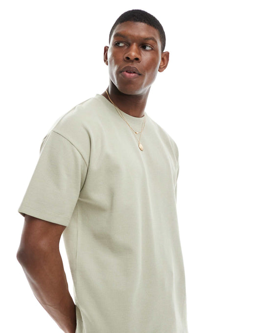 Oversized Waffle T-Shirt Co-Ord