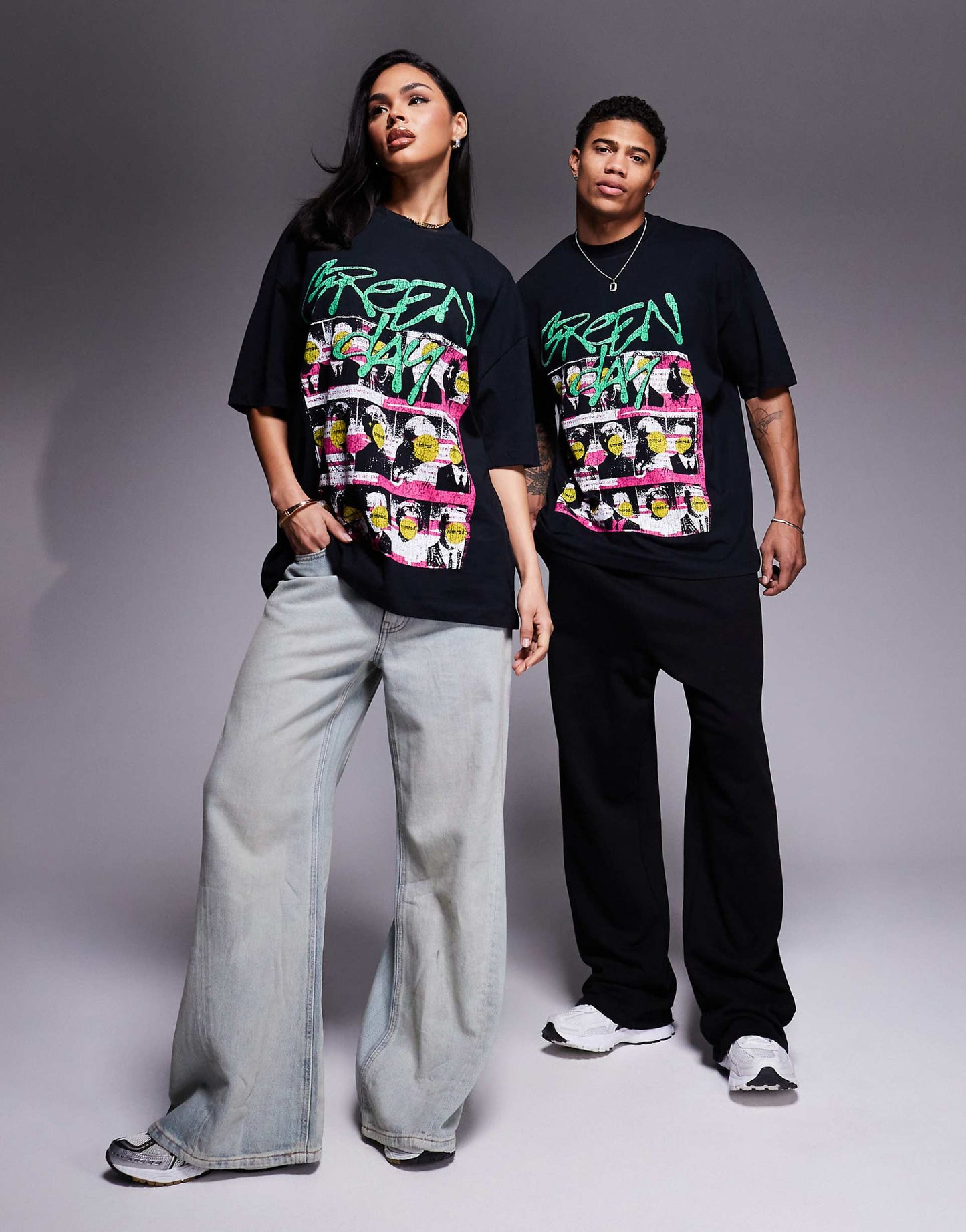 Unisex Oversized License T-Shirt With Green Day Prints