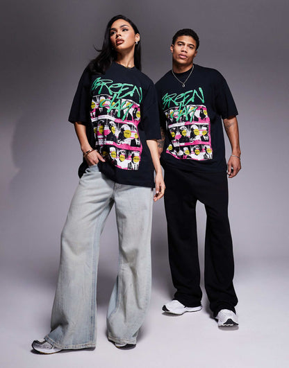 Unisex Oversized License T-Shirt With Green Day Prints