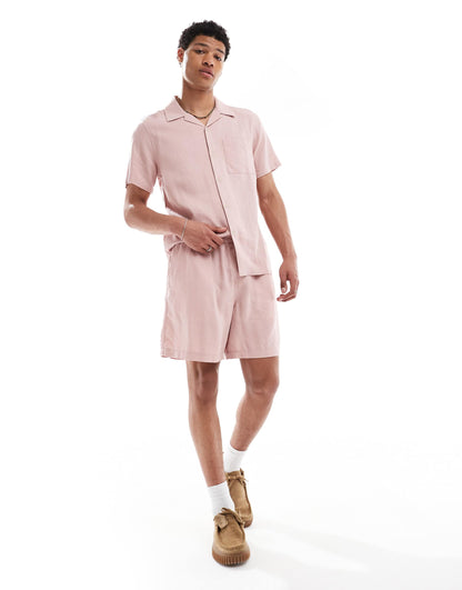 Linen-Blend Pull On Shorts Co-Ord