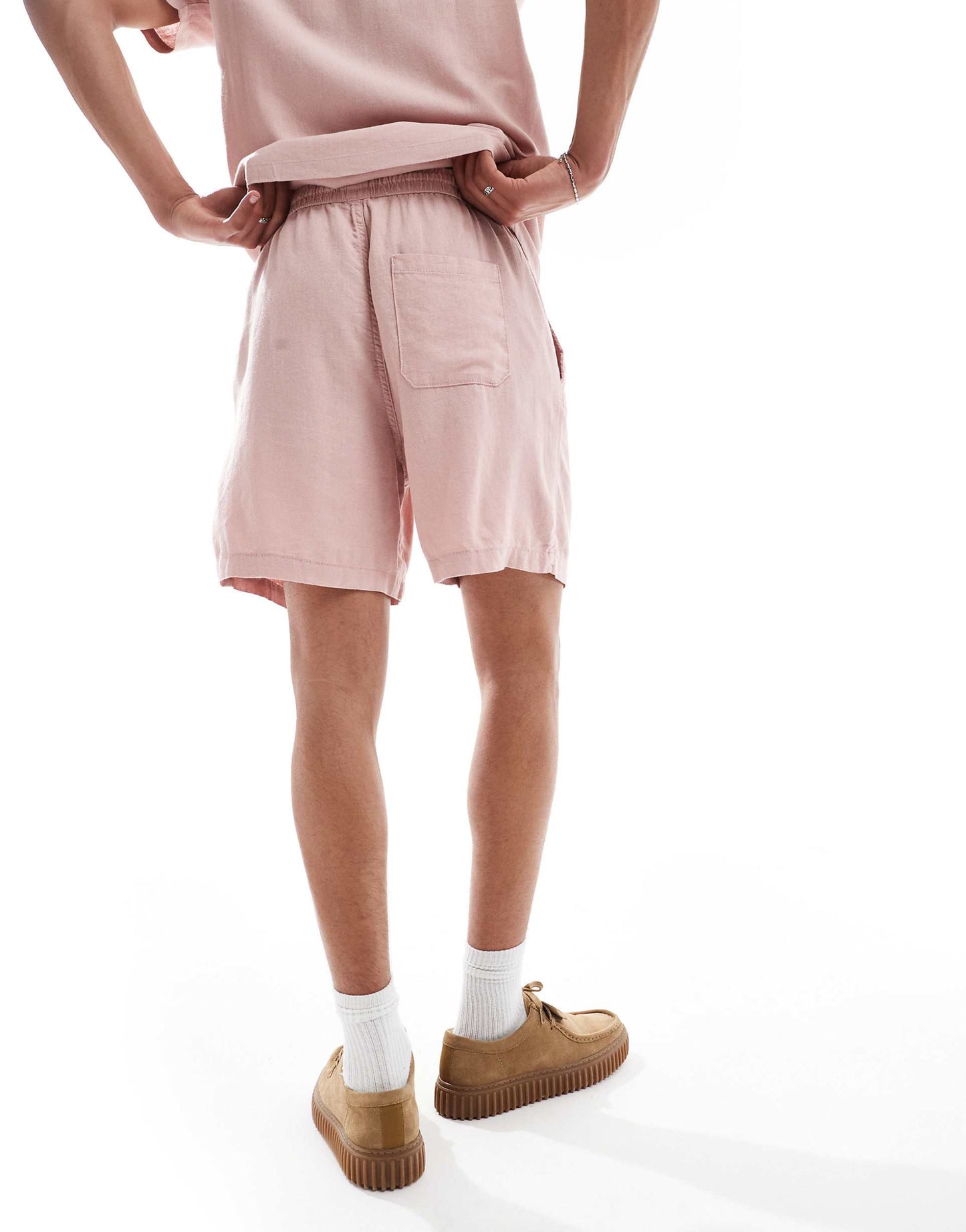 Linen-Blend Pull On Shorts Co-Ord