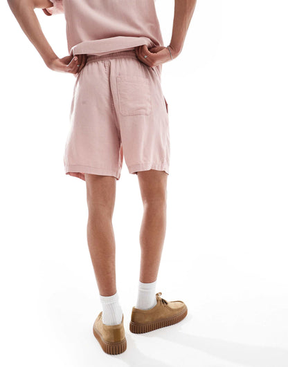 Linen-Blend Pull On Shorts Co-Ord