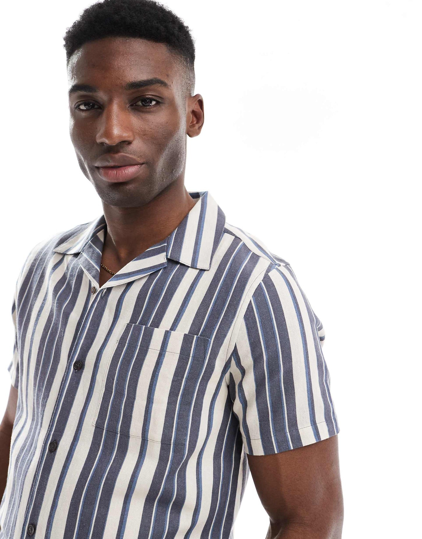 Linen-Blend Stripe Shirt Co-Ord