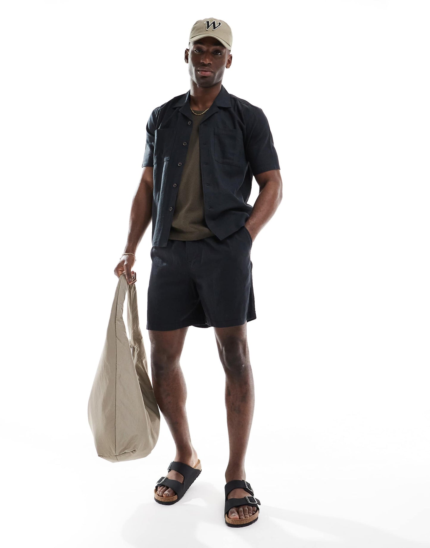 Double Pocket Boxy Linen-Blend Shirt Co-Ord