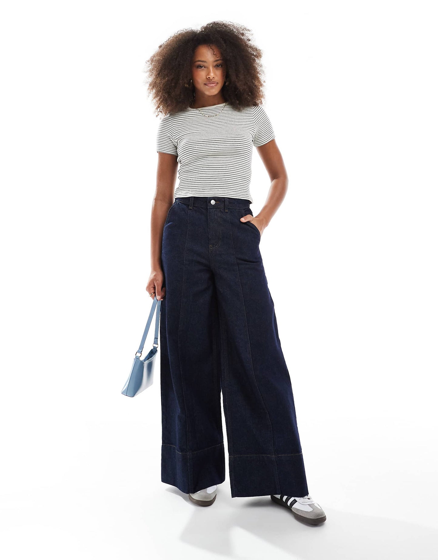 Wide Leg Jean With Seam Detail And Deep Hem Stitch Co-Ord