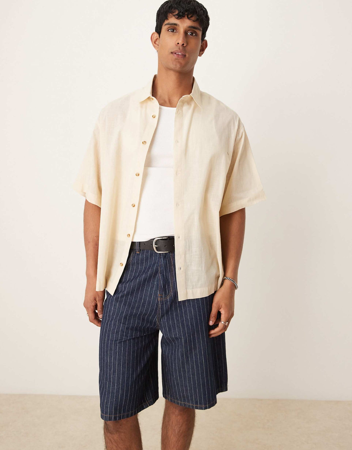 Oversized Boxy Linen Look Shirt