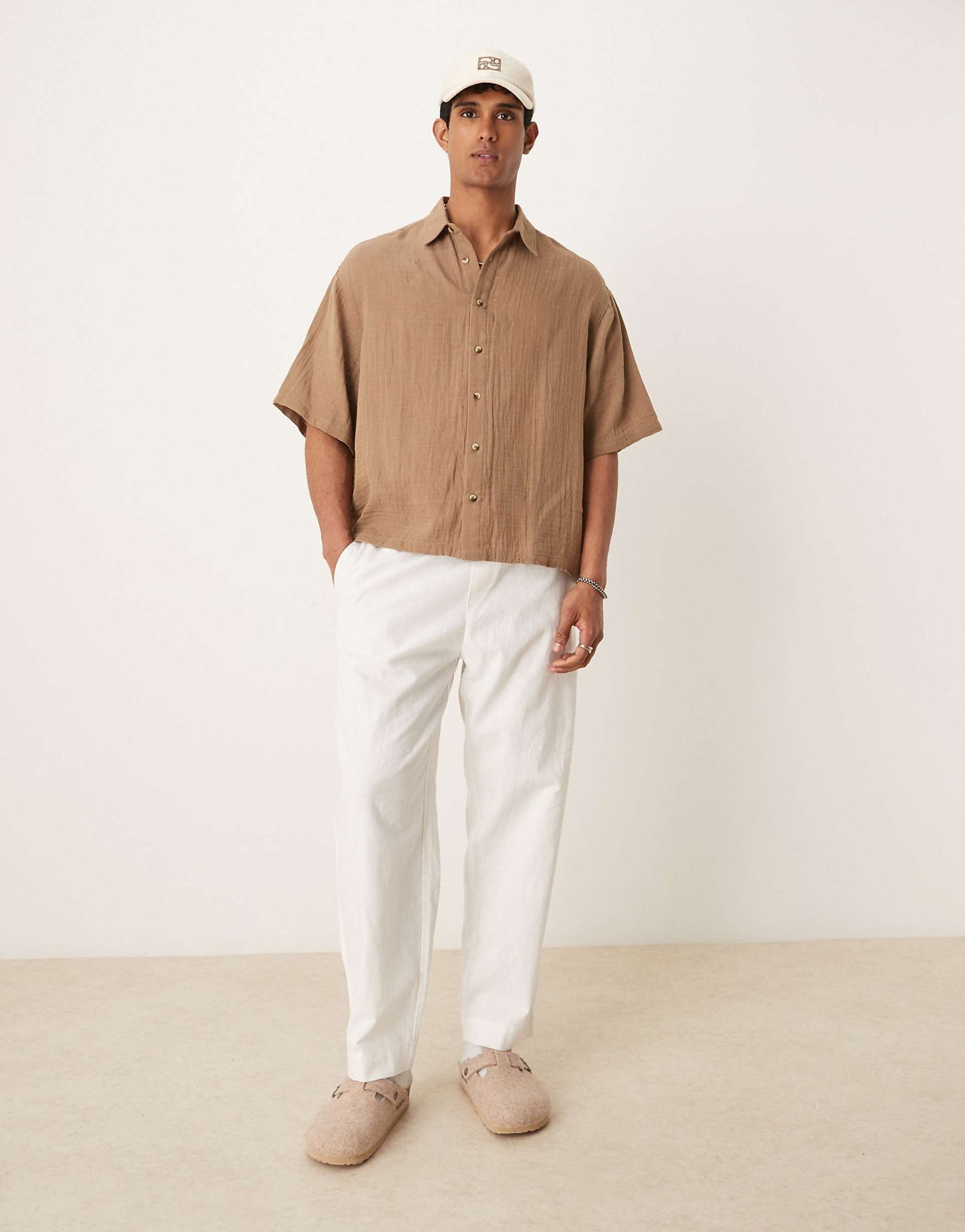 Cheesecloth Textured Regular Shirt