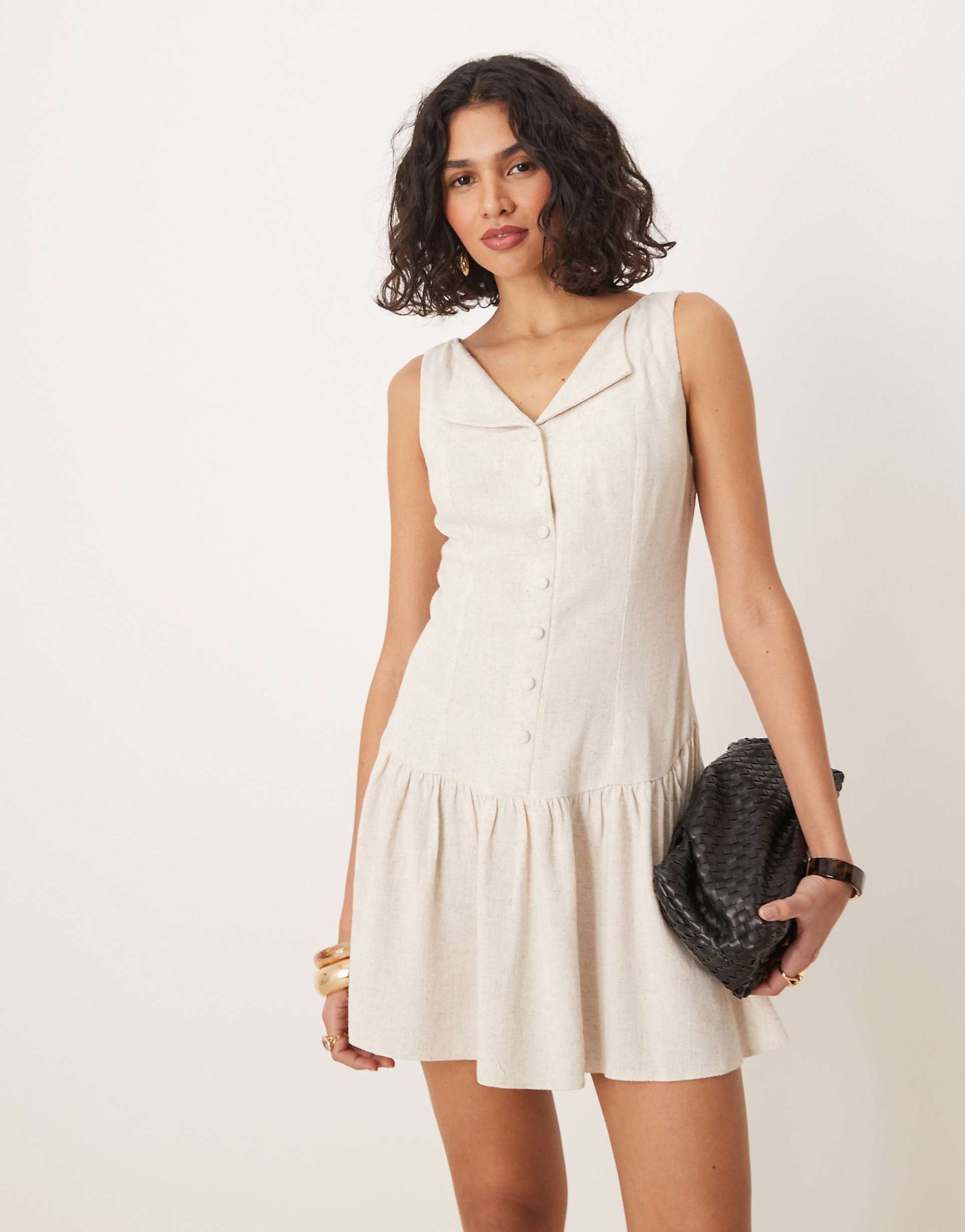 Drop Waist Flare Mini Dress