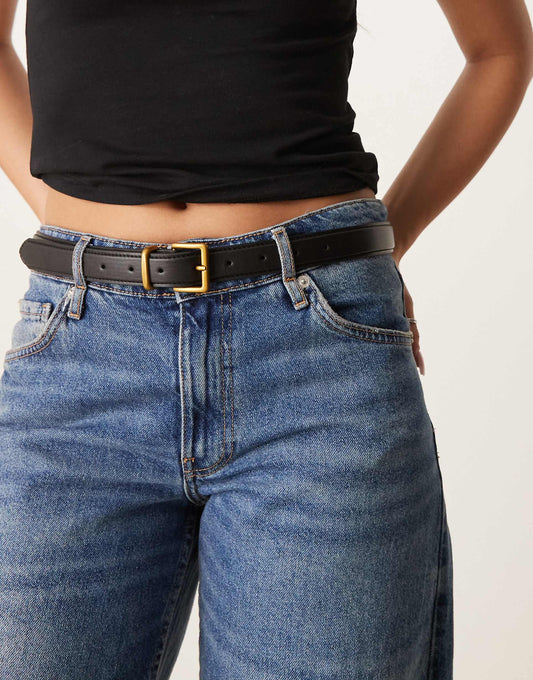Waist And Hip Belt With Square Buckle