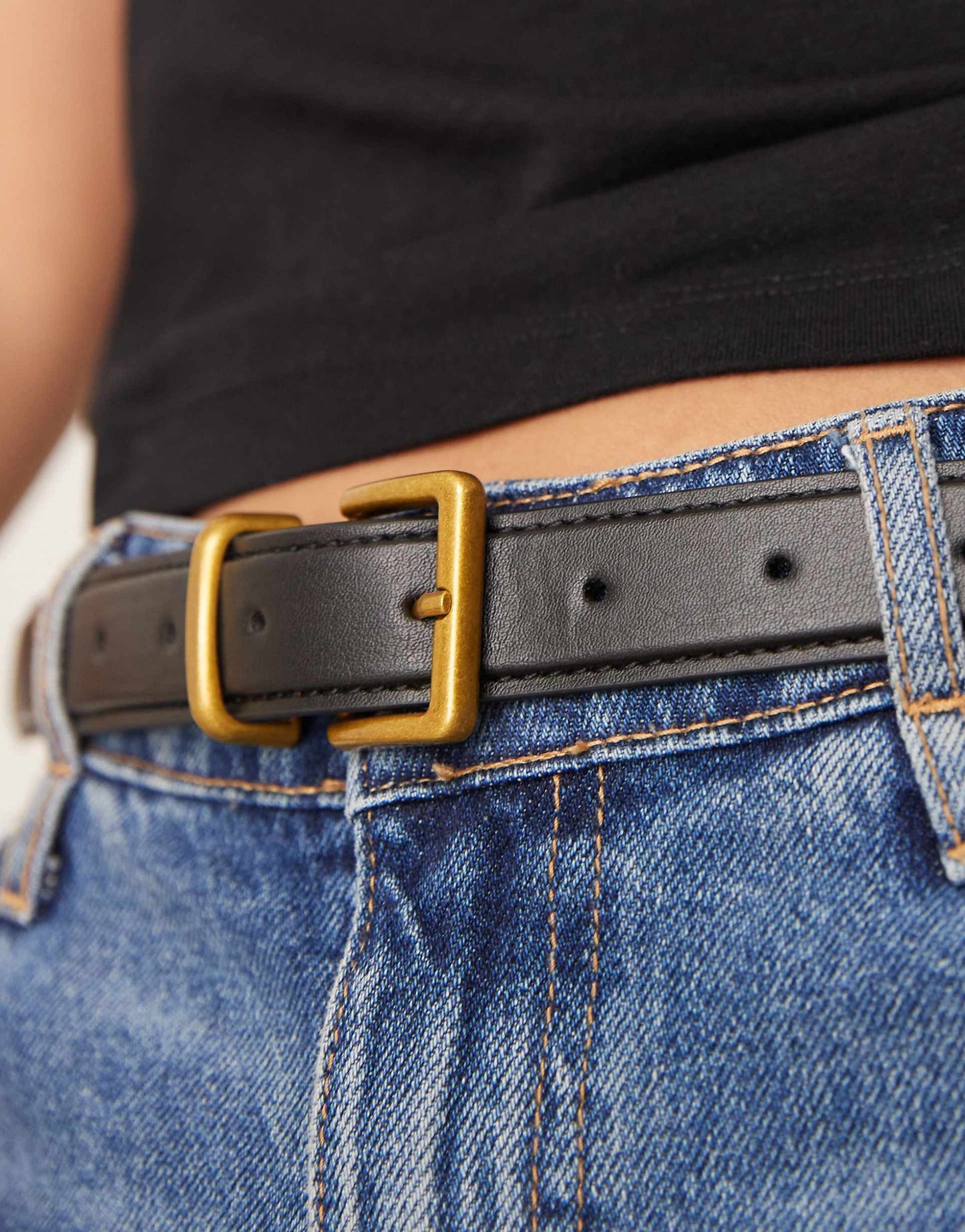 Waist And Hip Belt With Square Buckle