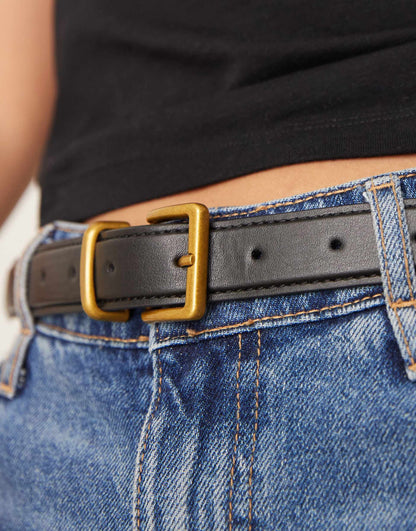 Waist And Hip Belt With Square Buckle