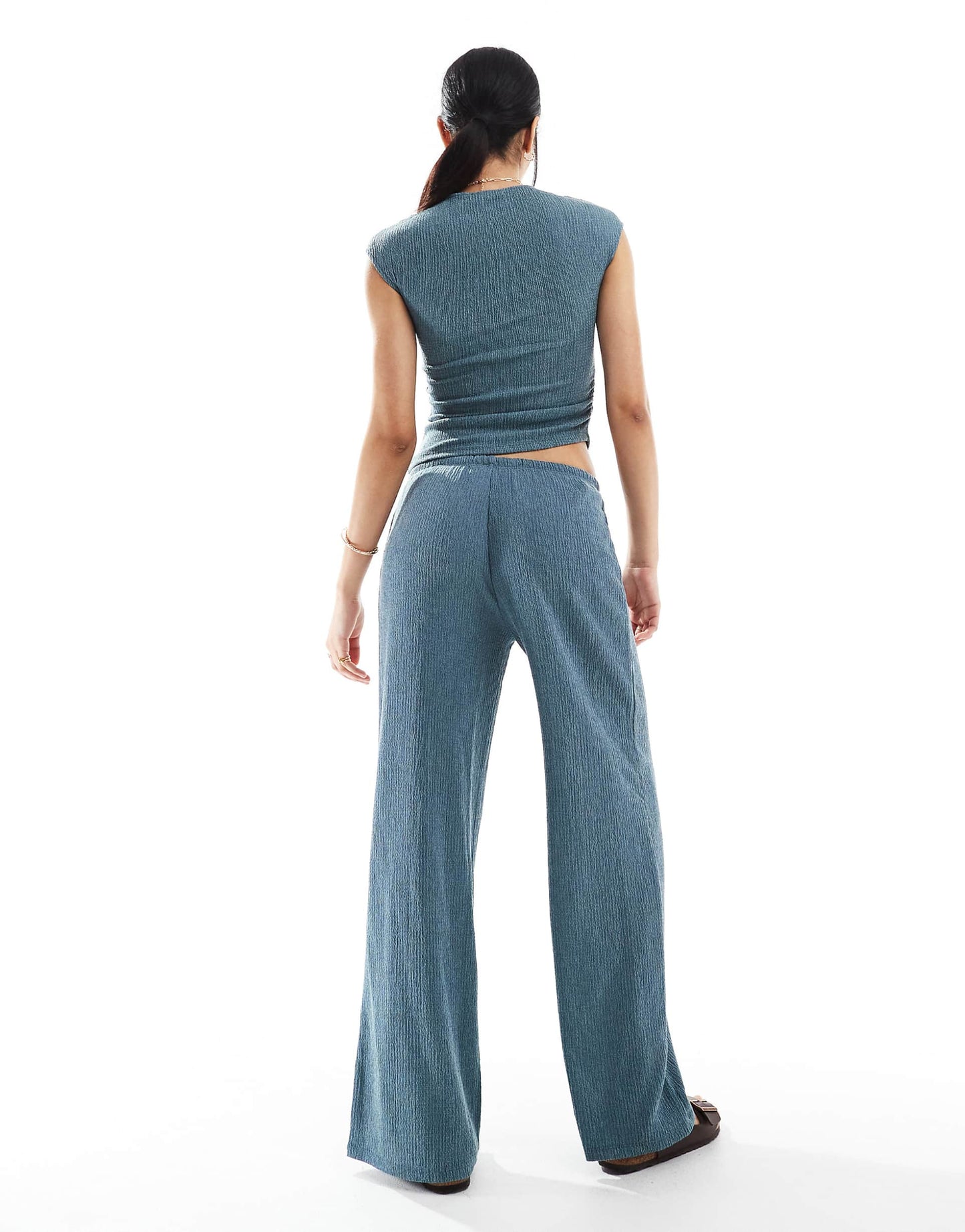 Textured Wide Leg Trouser Co-Ord