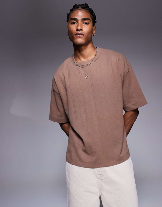 Oversized Boxy Textured Rib T-Shirt
