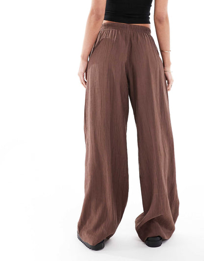 Crinkle Wide Leg Trousers