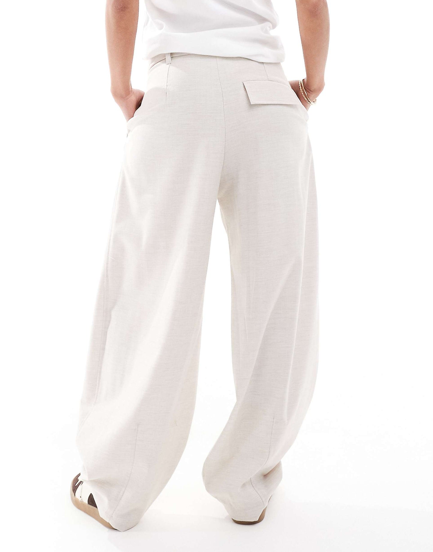 Wide Leg Pleated Front Tailored Trousers