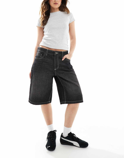 Baggy Longline Denim Shorts