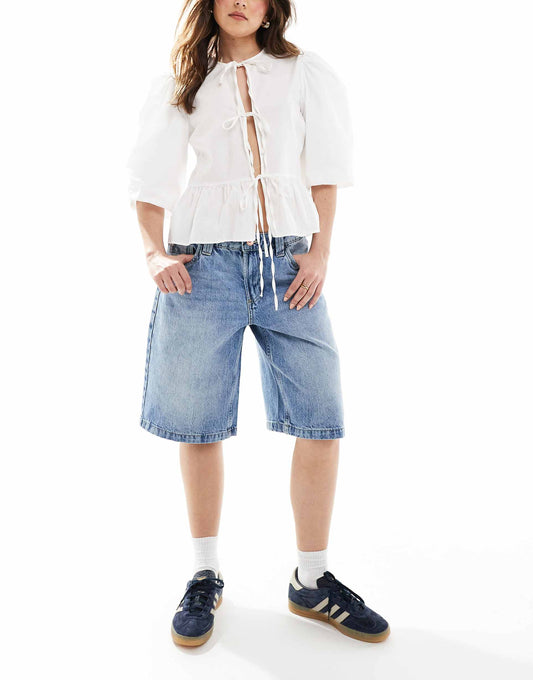 Baggy Longline Denim Shorts