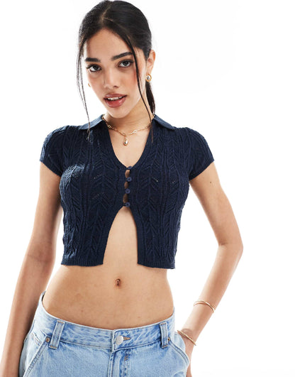 Crochet Polo Top