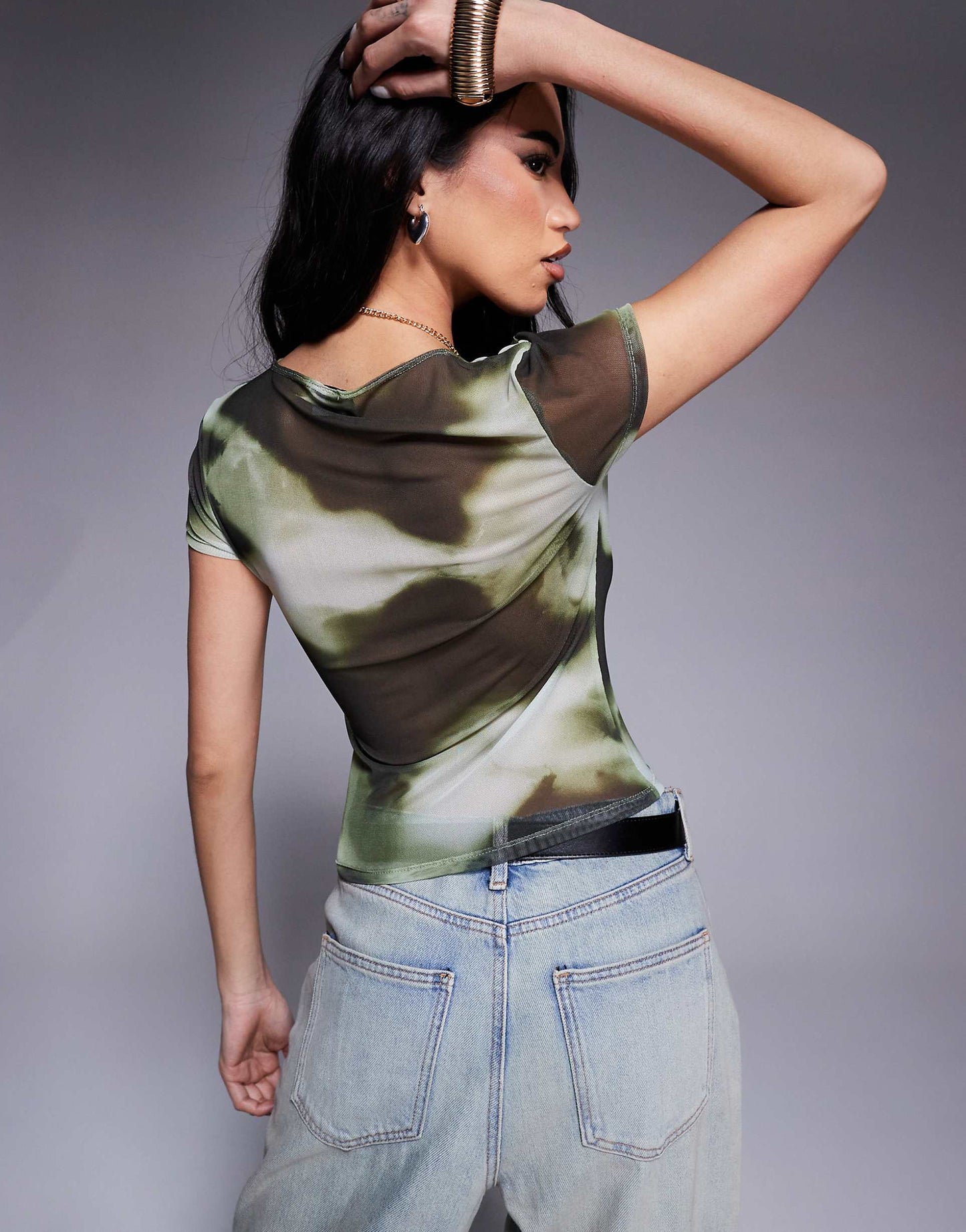 Mesh Abstract Print Baby Tee