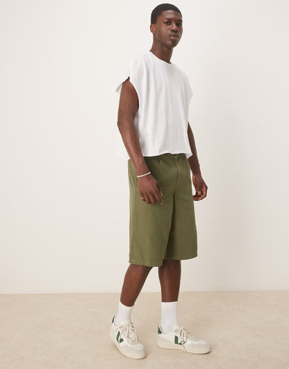 Extreme Oversized Heavyweight Cropped Sleeveless T-Shirt With Raw Edge