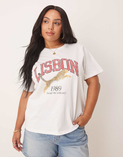 Curve Regular Fit T-Shirt With Lisbon Graphic
