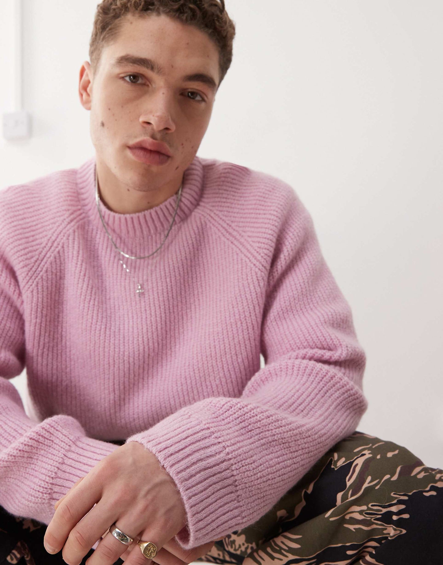 Boxy Crew Neck Knitted Jumper