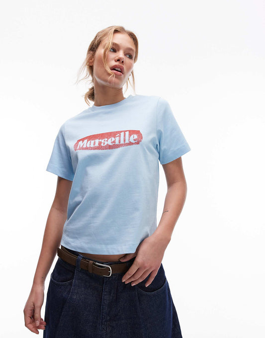 Graphic Marseille Shrunken Top