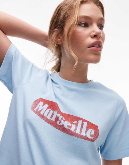 Graphic Marseille Shrunken Top