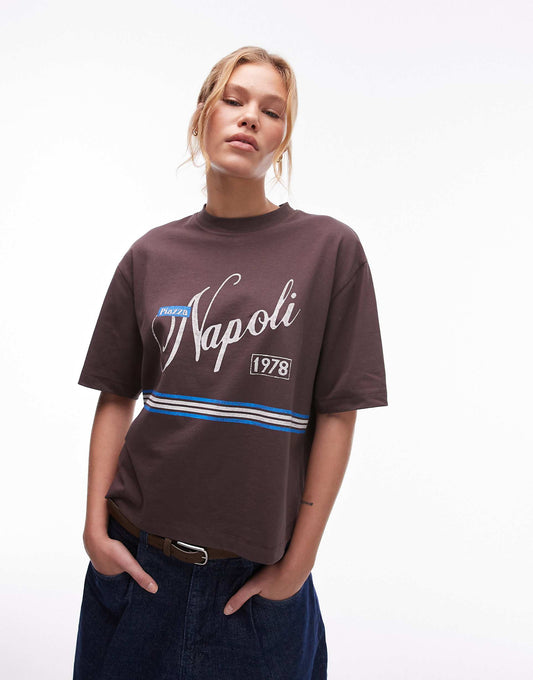 Graphic Napoli Oversized Jersey Top