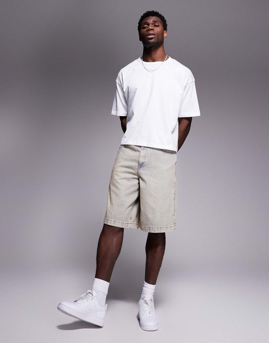 Long Length Denim Jort