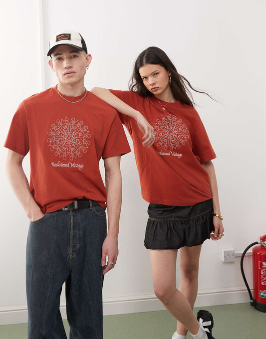 Unisex Oversized Embroidered Graphic T Shirt