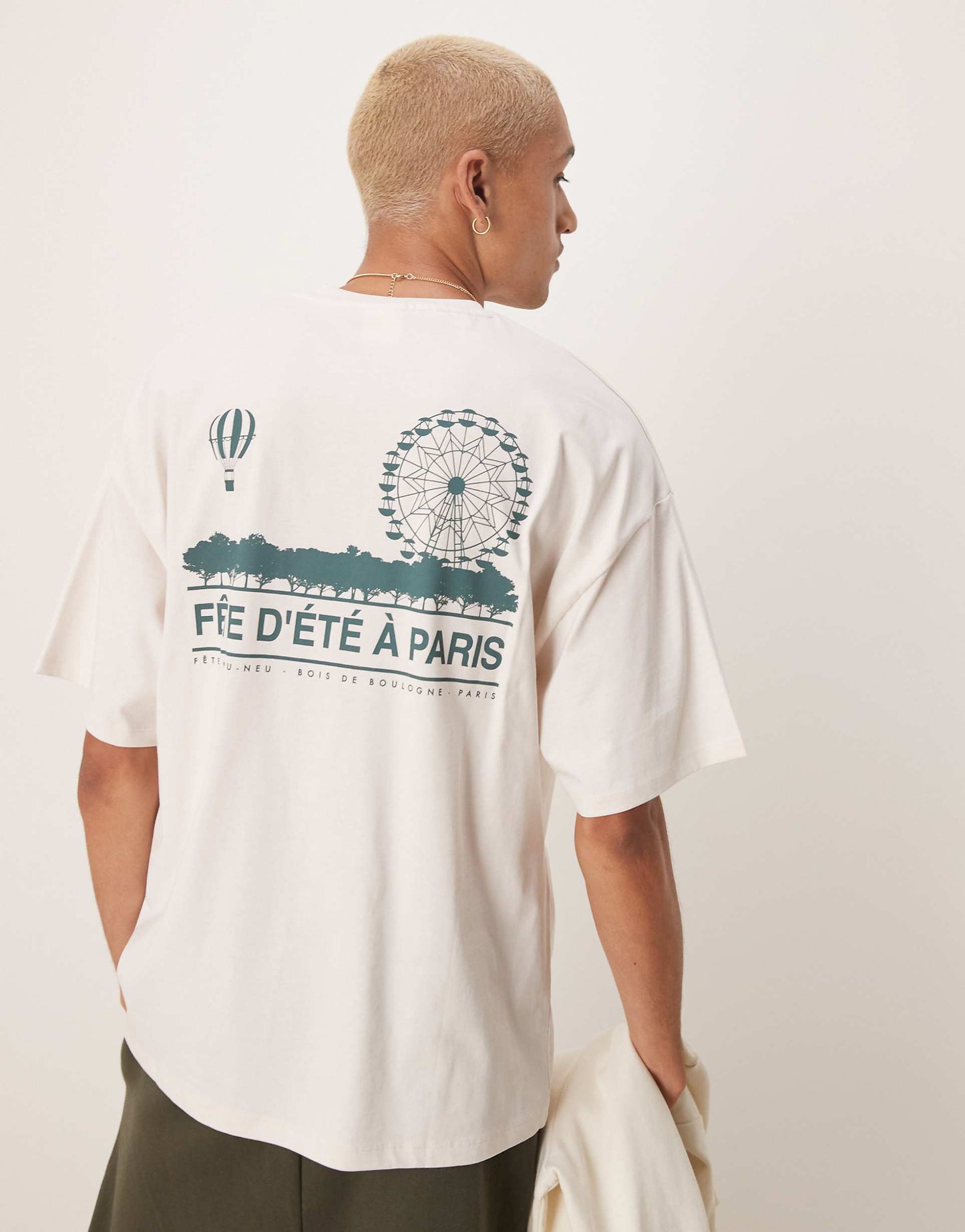 Oversized Heavy Weight  T-Shirt With Paris Backprint