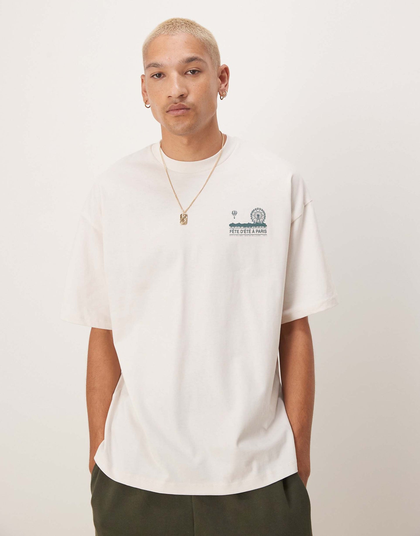 Oversized Heavy Weight  T-Shirt With Paris Backprint
