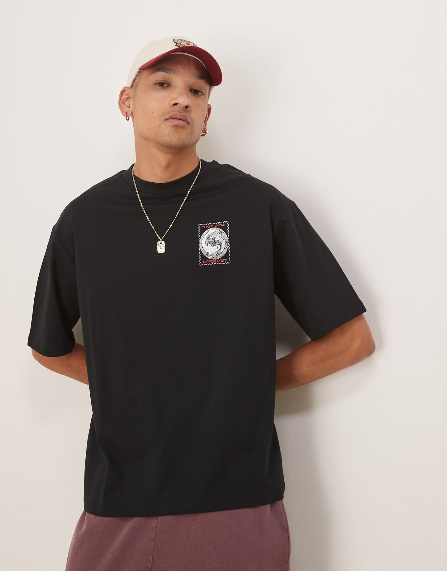 Oversized T-Shirt With Koi Backprint
