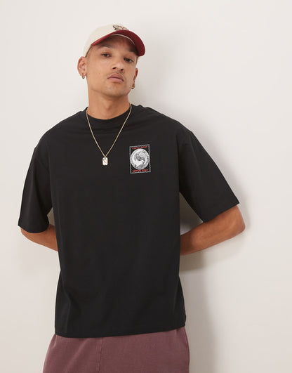 Oversized T-Shirt With Koi Backprint