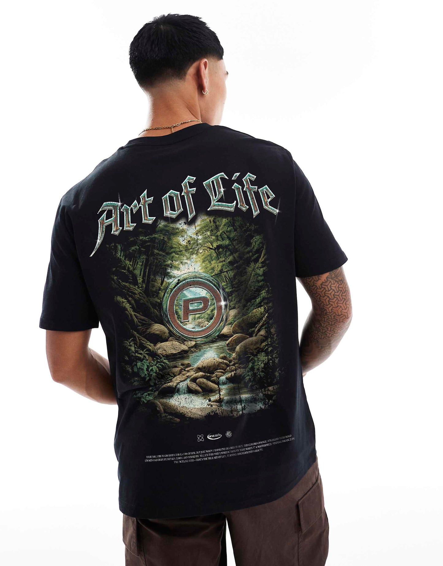 Aol Surreal Front Print And Back Print Relaxed T-Shirt