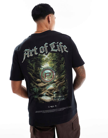 Aol Surreal Front Print And Back Print Relaxed T-Shirt