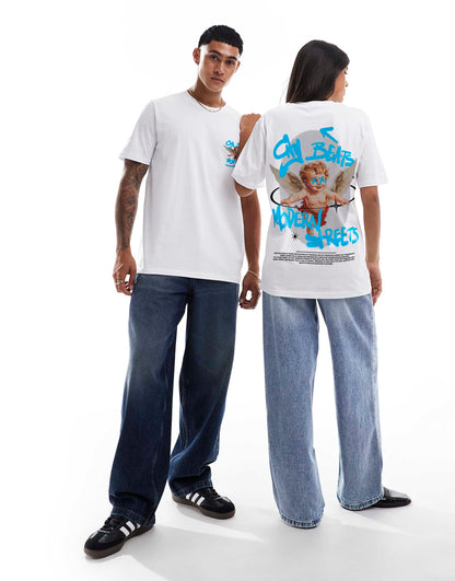 City Beats Front Print And Back Print Relaxed T-Shirt