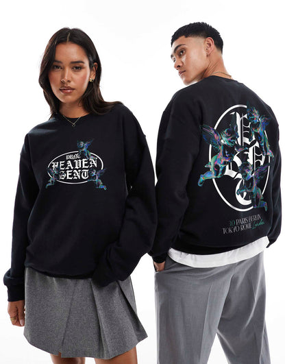 Heaven Sent 3.0 Blue Front Print And Back Print Sweatshirt