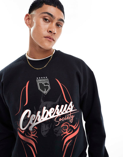 Cerberus Keeper Society Front Print And Back Print Sweatshirt