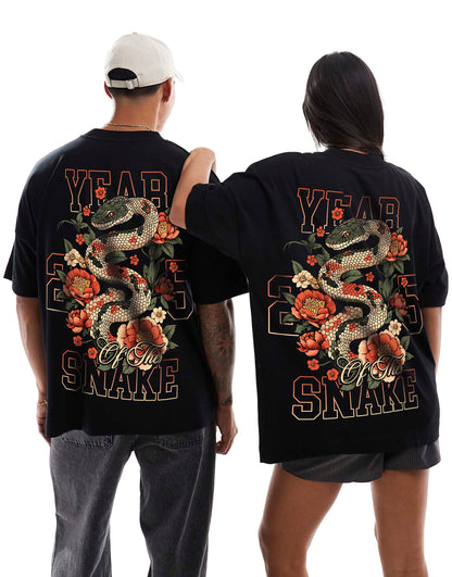 Year Of The Snake Front Print And Back Print Oversized T-Shirt