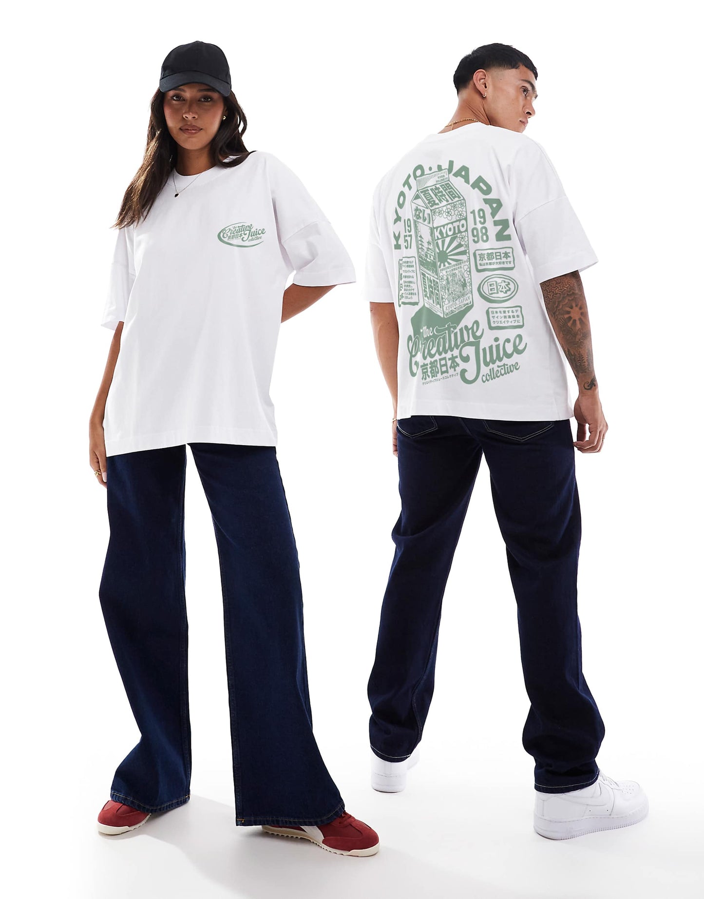 Creative Juice Front Print And Back Print Oversized T-Shirt