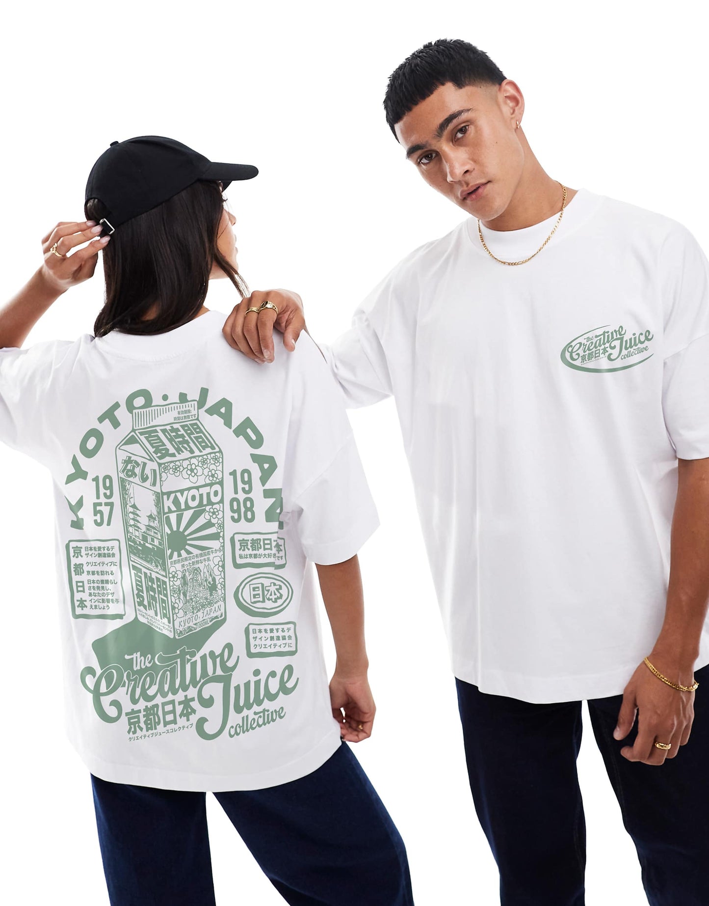 Creative Juice Front Print And Back Print Oversized T-Shirt