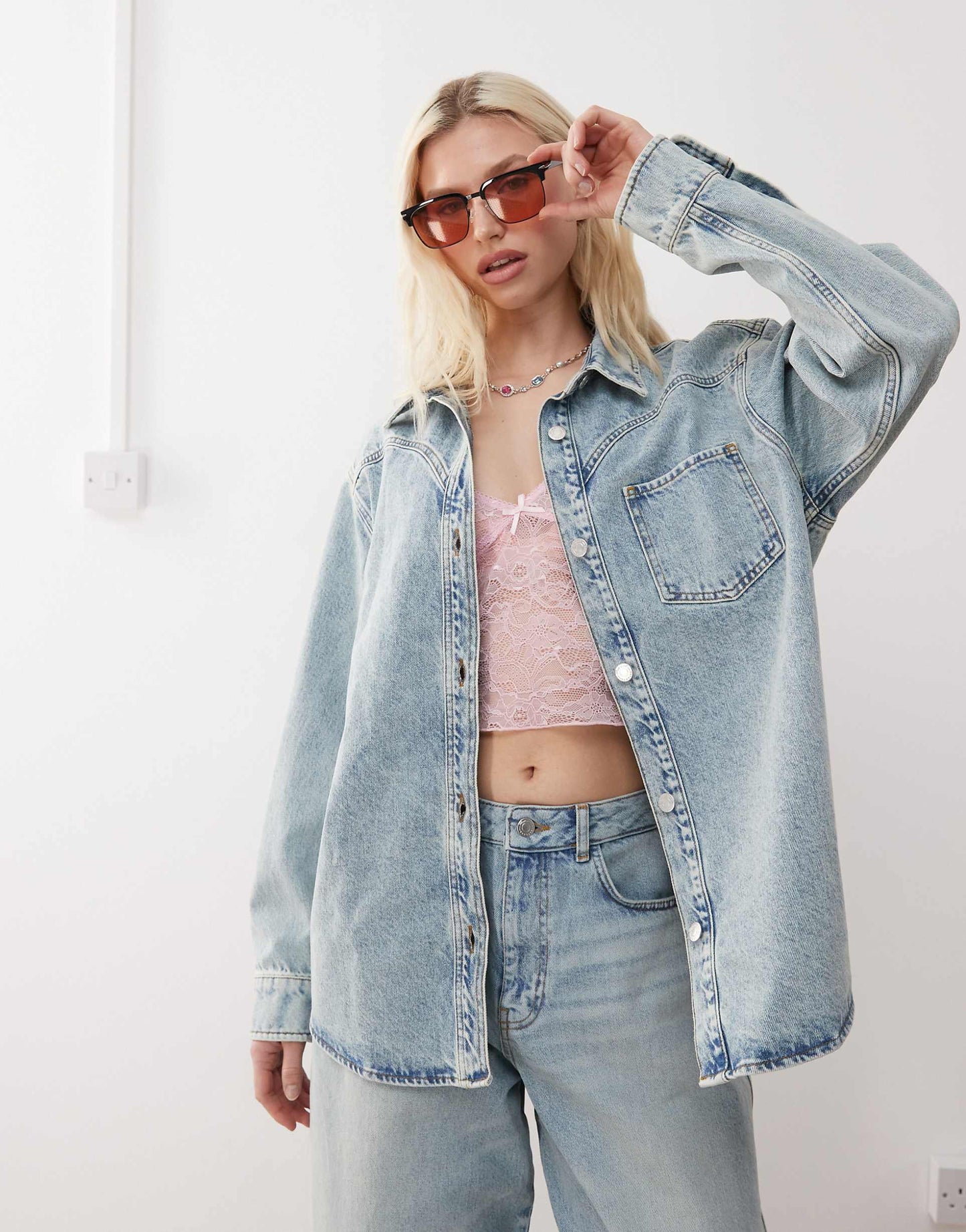 Oversized Western Denim Shirt