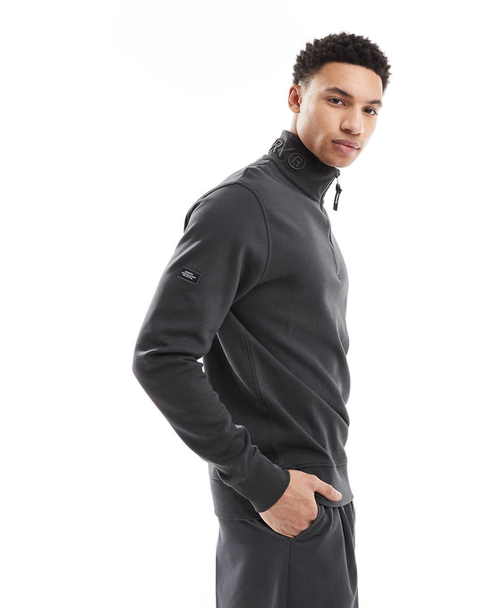 Utility Logo Henley Sweatshirt
